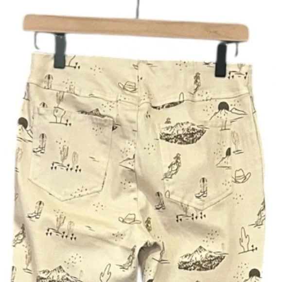 Rockin’ C Western Print Pull-on Stretch Bell Bottom Pants Size Medium - Picture 6 of 11